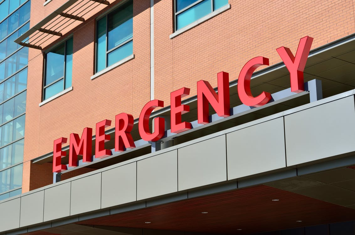 The front of an emergency care facility