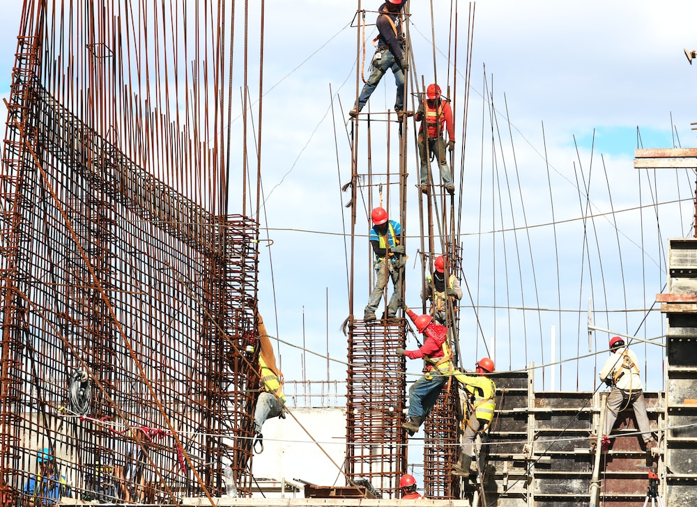 Construction workers at a site