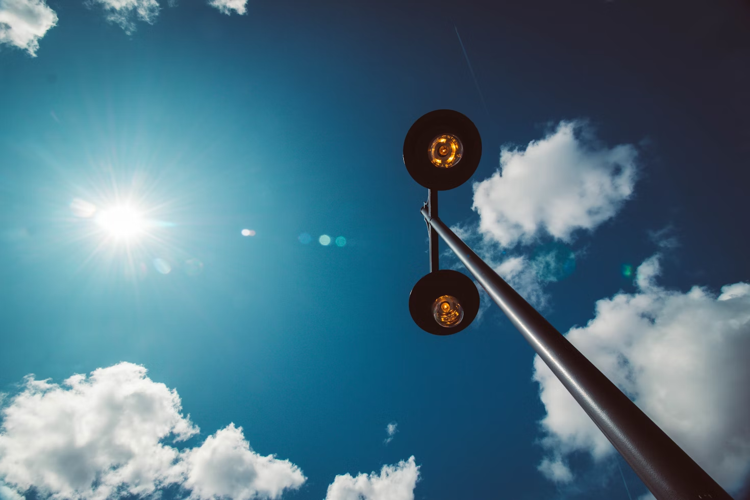 A sunny sky during the heat wave season