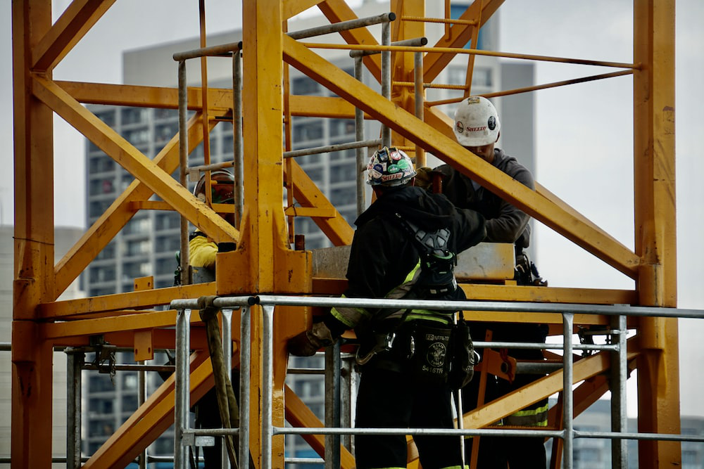 Men working at a construction site